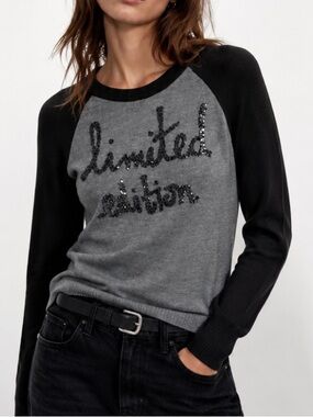 Alice + Olivia Gretta Limited Edition Sequin Raglan Sweater Small